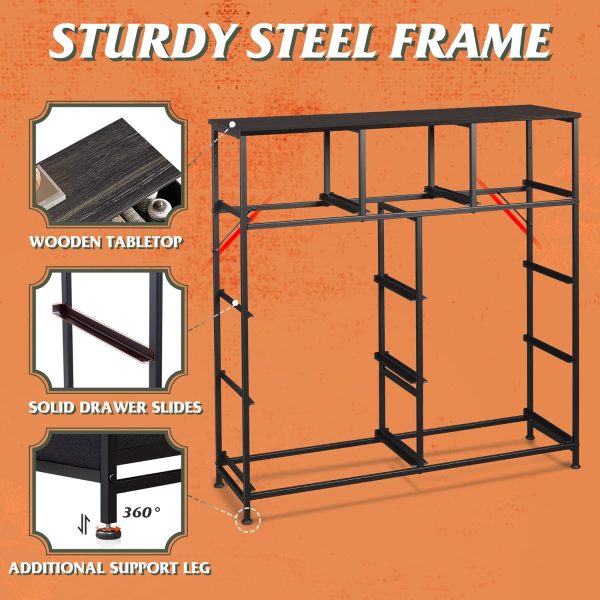 WLIVE 9-Drawer Dresser, Fabric Storage Tower for Bedroom, Hallway, Entryway, Closet, Tall Chest Organizer Unit with Fabric Bins, Steel Frame, Wood Top, Easy Pull Handle, Charcoal Black - Image 7